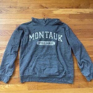 Gray Montauk Hoodie with Fleece inside